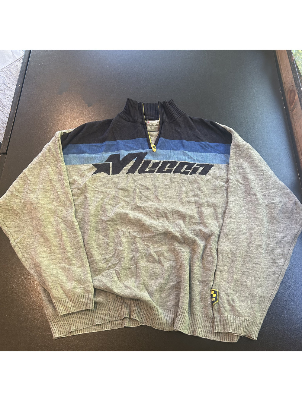 Vintage y2k Skater Mecca gray quarter-zip sweater #24